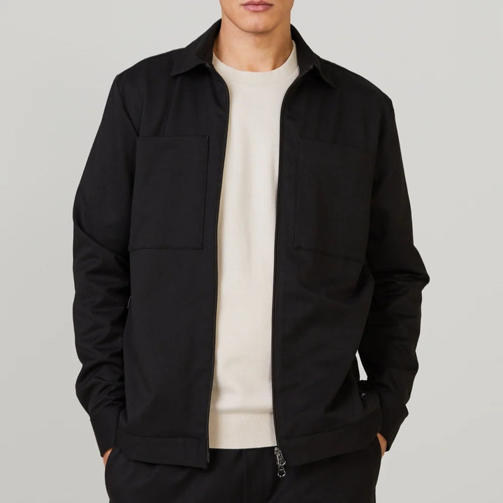 WAHTS Stewards Overshirt – Donkerbruin-53% polyester, 24% wol, 19% viscose, 4% elastaan-HEREN SHIRTS-Bruin
