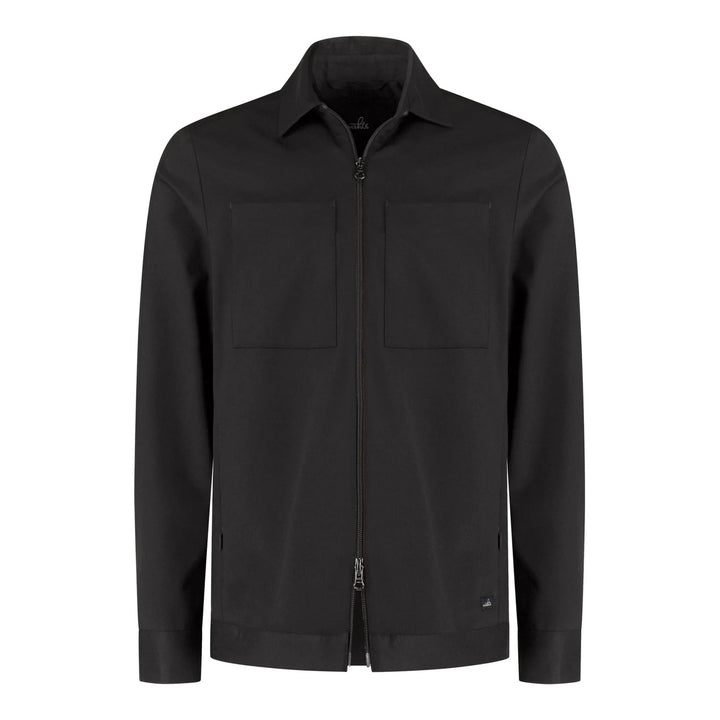 WAHTS Stewards Overshirt – Donkerbruin-53% polyester, 24% wol, 19% viscose, 4% elastaan-HEREN SHIRTS-Bruin