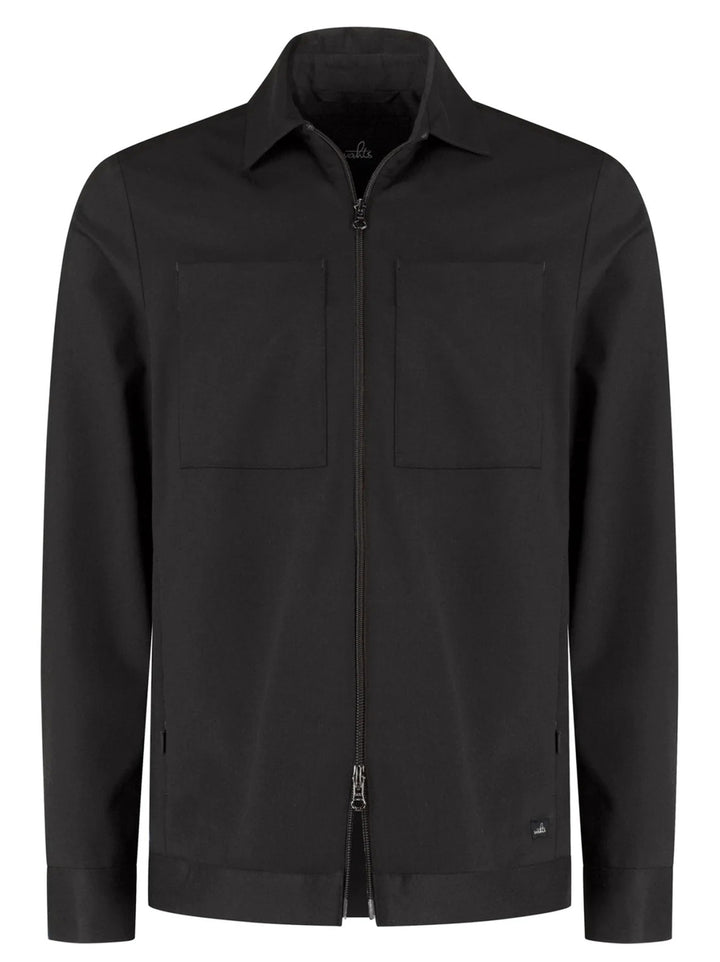 WAHTS Stewards Overshirt – Donkerbruin-53% polyester, 24% wol, 19% viscose, 4% elastaan-HEREN SHIRTS-Bruin