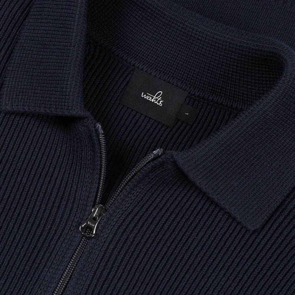 WAHTS Wells Half Zip – Blauw-70% katoen, 30% merino wol-HEREN TRUIEN & VESTEN-Blauw