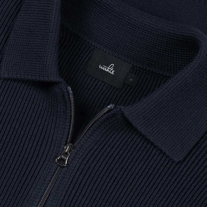 WAHTS Wells Half Zip – Blauw-70% katoen, 30% merino wol-HEREN TRUIEN & VESTEN-Blauw