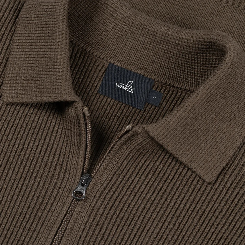 WAHTS Wells Half Zip – Bruin-70% katoen, 30% merino wol-HEREN TRUIEN & VESTEN-Bruin