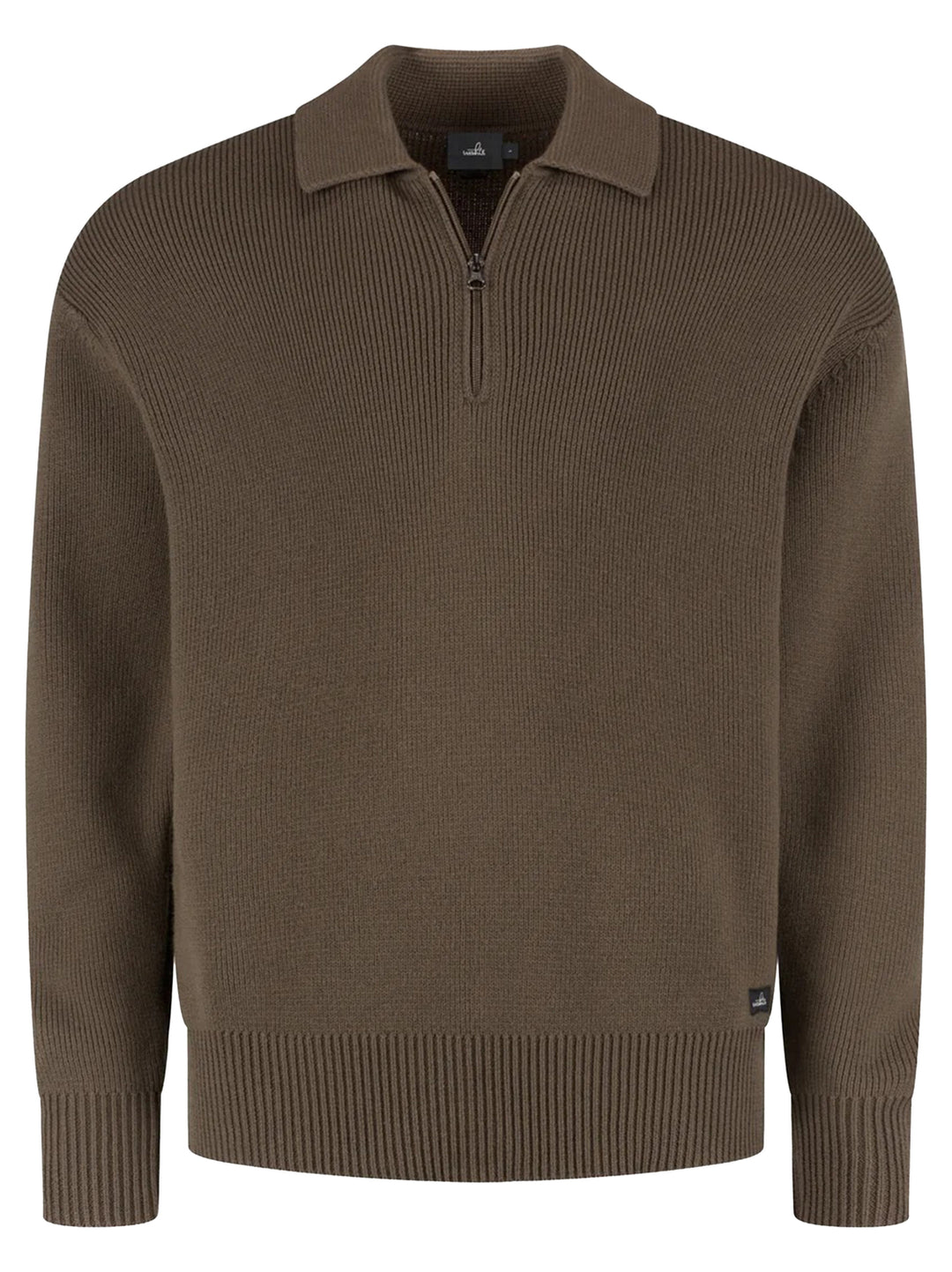 WAHTS Wells Half Zip – Bruin-70% katoen, 30% merino wol-HEREN TRUIEN & VESTEN-Bruin