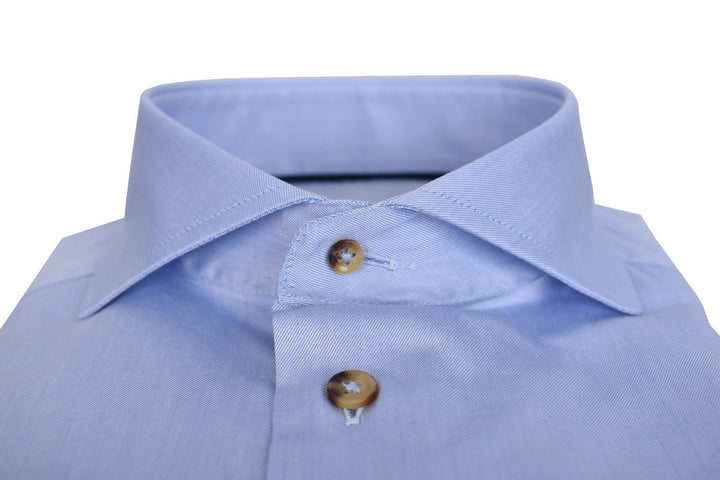 WHITE overhemd slim fit blauw-100% Katoen-HEREN SHIRTS-Blauw