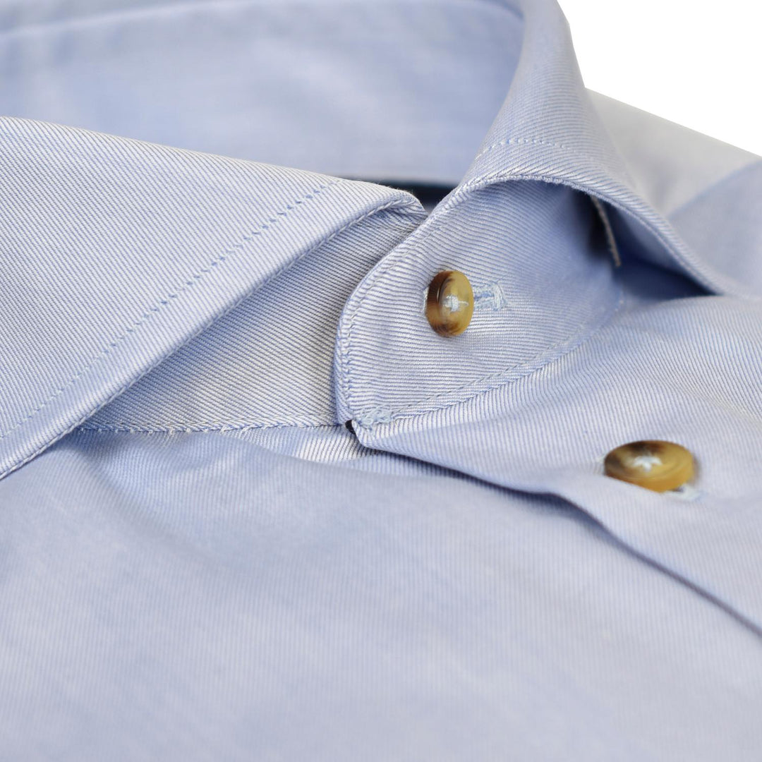 WHITE overhemd slim fit blauw-100% Katoen-HEREN SHIRTS-Blauw