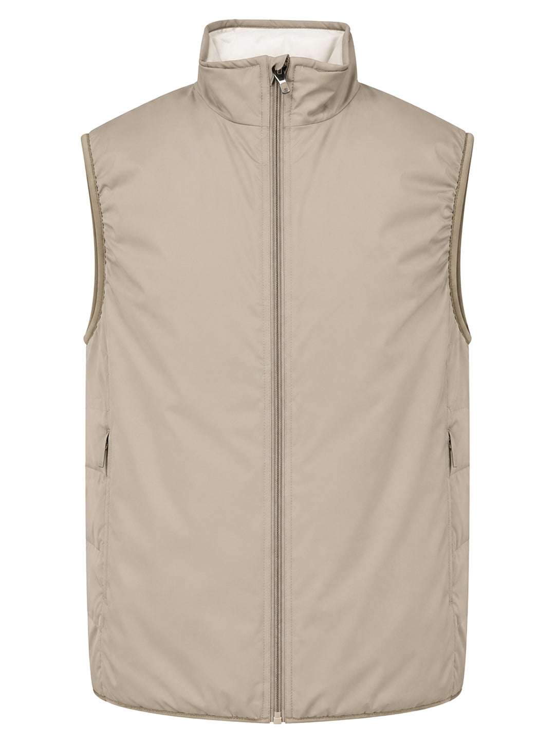 WHITE Vigo bodywarmer – Beige-85% polyester, 15% polyurethaan-HEREN JASSEN & JACKS-Beige