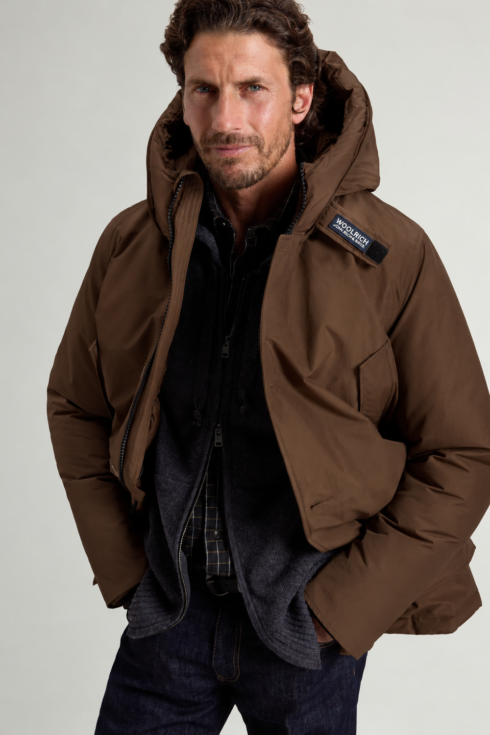 Woolrich Arctic Parka – Bruin-60% katoen, 40% polyamide<br />Voering: 100% polyester-HEREN JASSEN & JACKS-Bruin