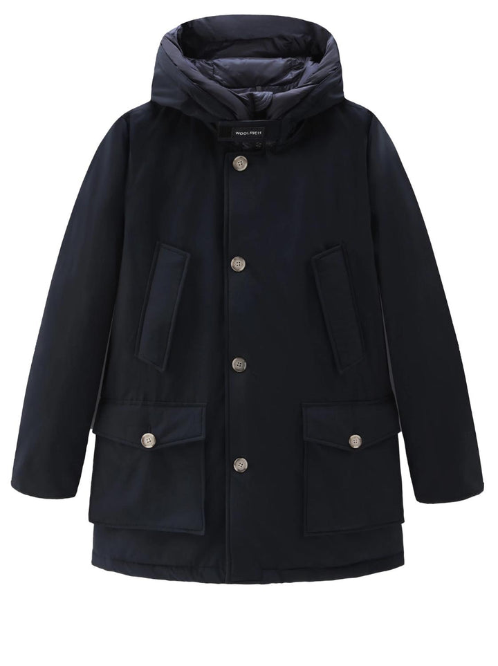 Woolrich Arctic Parka Ramar Cloth – Blauw-60% katoen, 40% polyamide<br />Voering: 100% polyamide-HEREN JASSEN & JACKS-Bla