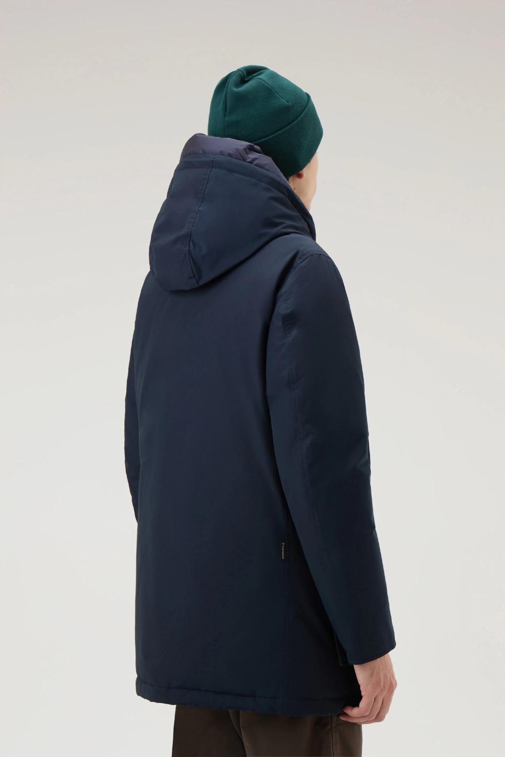 Woolrich Arctic Parka Ramar Cloth – Blauw-60% katoen, 40% polyamide<br />Voering: 100% polyamide-HEREN JASSEN & JACKS-Bla