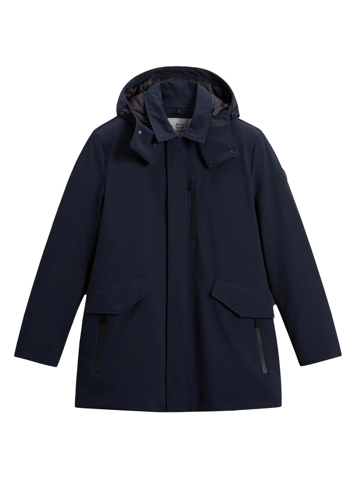 Woolrich Barrow Mac Jas van Tech Softshell-Buitenste: 94% Polyester, 6% Elastaan<br /><br />Binnen: 100% Polyamide<br /><