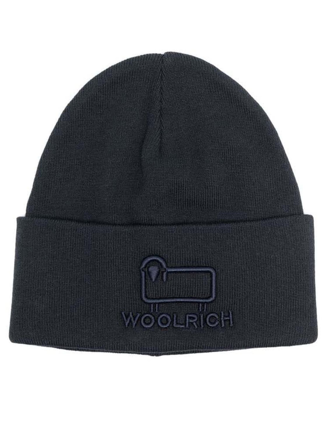 Woolrich Beanie unisex blauw-85% katoen, 15% wol-HEREN ACCESSOIRES-Blauw
