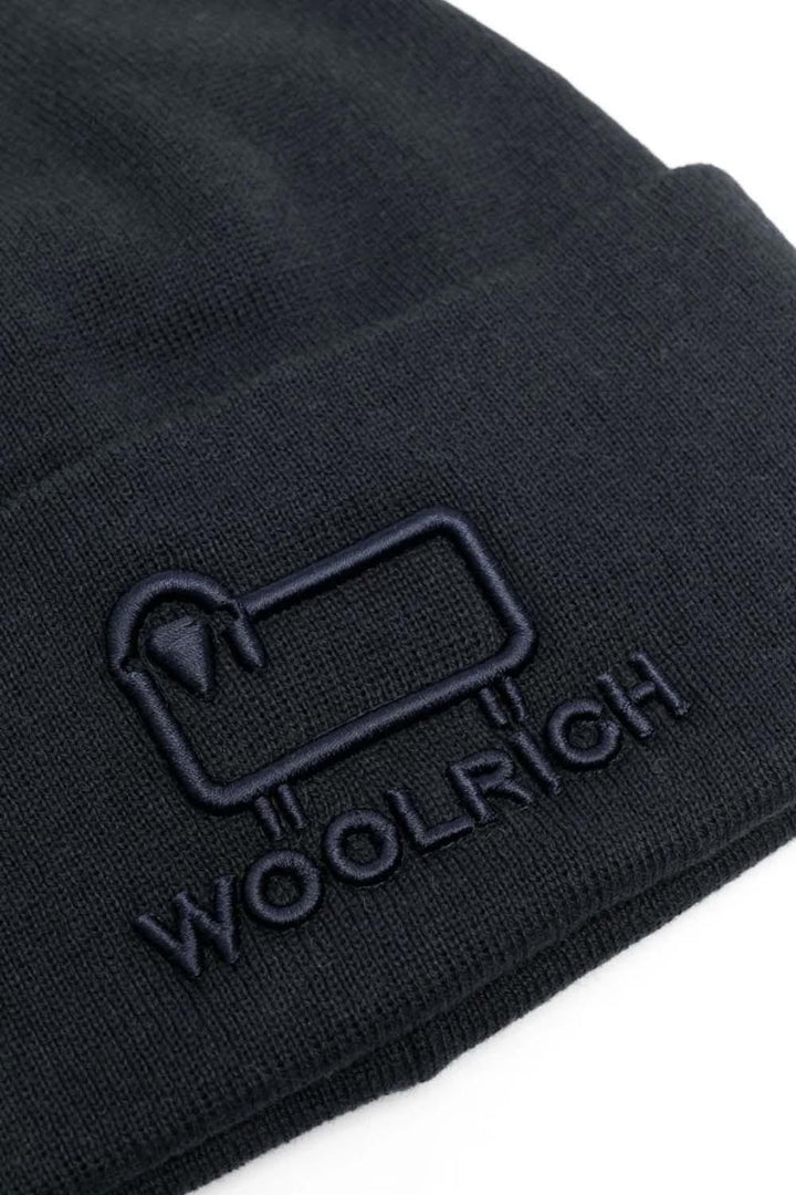 Woolrich Beanie unisex blauw-85% katoen, 15% wol-HEREN ACCESSOIRES-Blauw