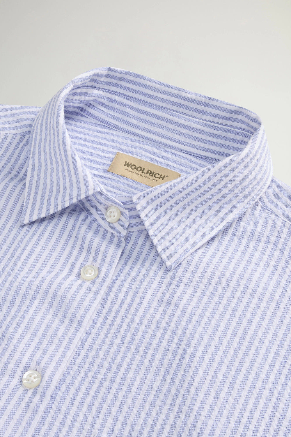 Woolrich Blouse Blue-Buitenste: 99% Katoen, 1% Elastane-DAMES TOPS & BLOUSES-Blauw