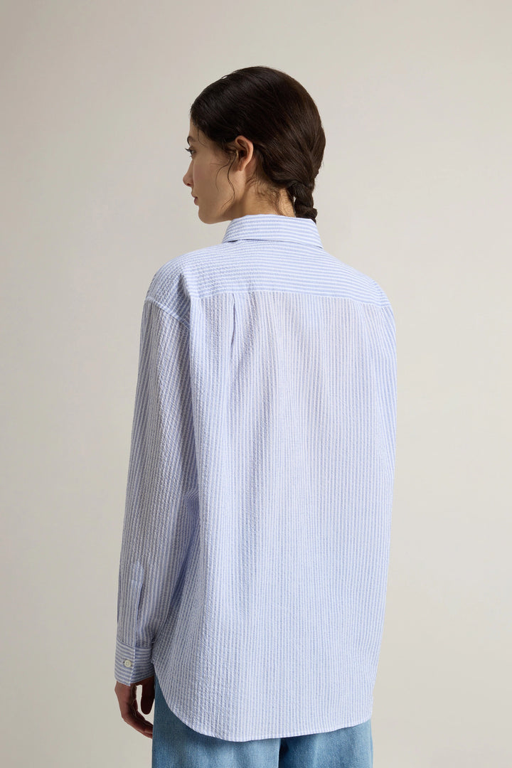 Woolrich Blouse Blue-Buitenste: 99% Katoen, 1% Elastane-DAMES TOPS & BLOUSES-Blauw