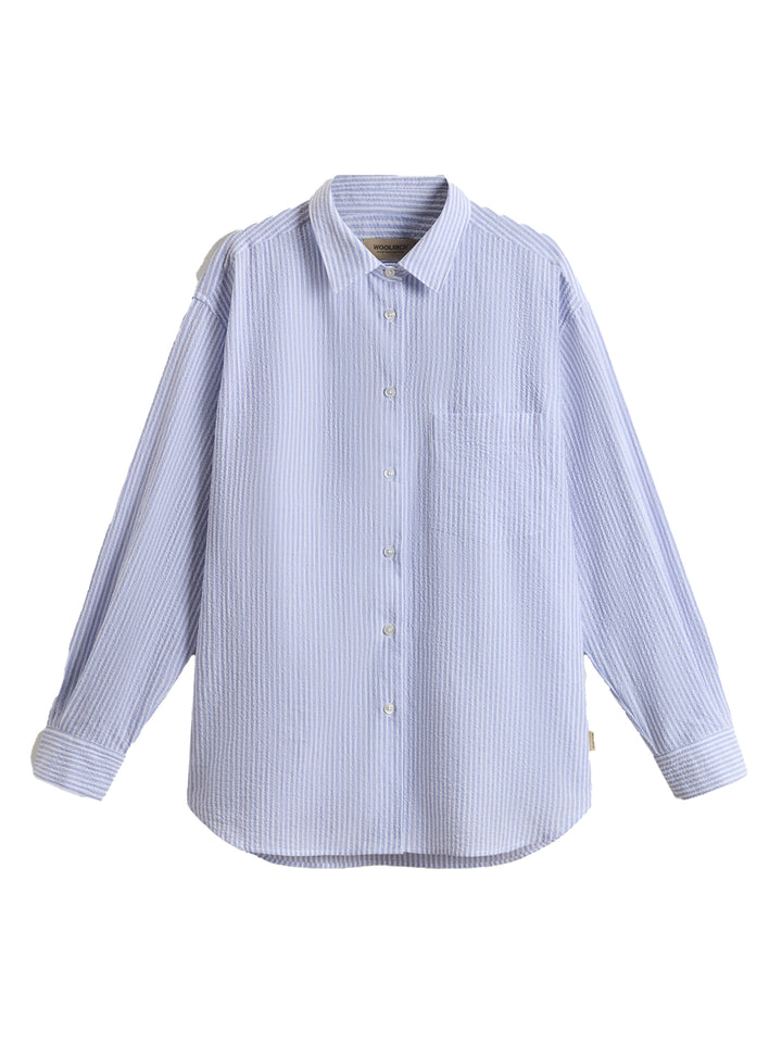 Woolrich Blouse Blue-Buitenste: 99% Katoen, 1% Elastane-DAMES TOPS & BLOUSES-Blauw