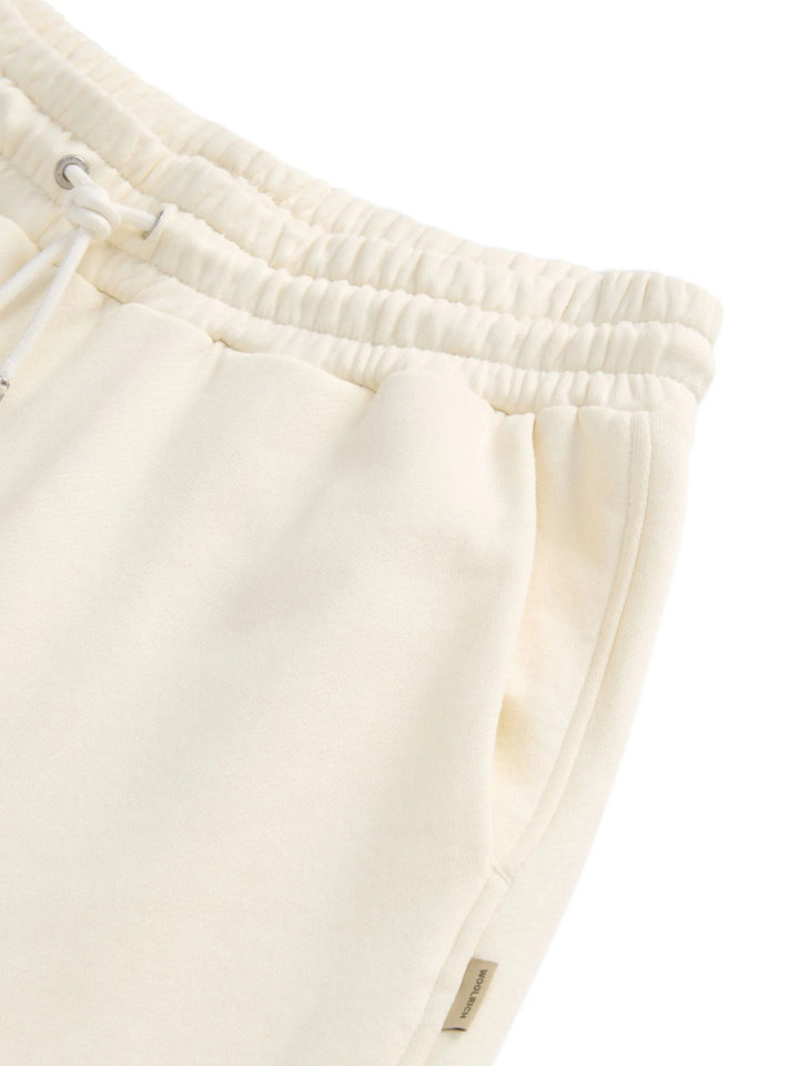 Woolrich broek van sweatstof van puur katoen-100% Katoen-DAMES BROEKEN-Room