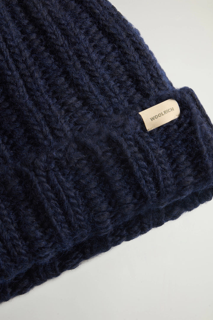 Woolrich Chunky Beanie – Blauw-50% wool, 40% acrylic, 10% alpaca-DAMES ACCESSOIRES-Blauw