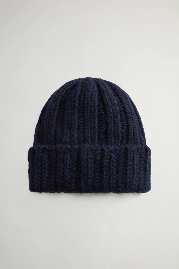 Woolrich Chunky Beanie – Blauw-50% wool, 40% acrylic, 10% alpaca-DAMES ACCESSOIRES-Blauw