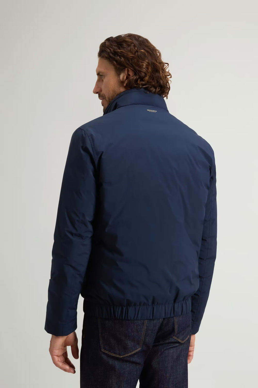 Woolrich Cloud Lewis Bomber – Blauw-100% polyester<br />Voering: 100% polyamide-HEREN JASSEN & JACKS-Blauw