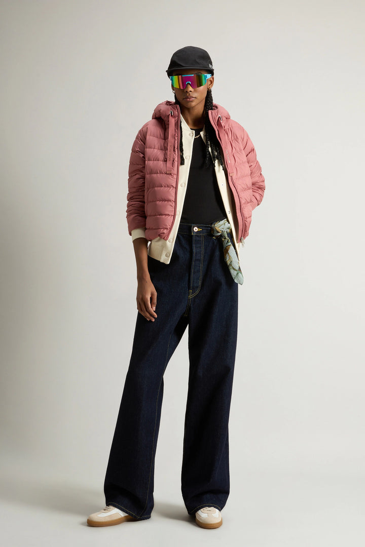 Woolrich gevoerd jack van microvezel met capuchon-Buitenste: 100% Polyester<br /><br />Binnen: 100% Polyamide<br /><br />