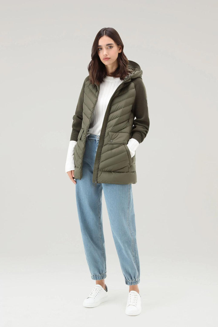 Woolrich gewatteerd jack-100% polyamide-DAMES JASSEN & JACKS-Groen