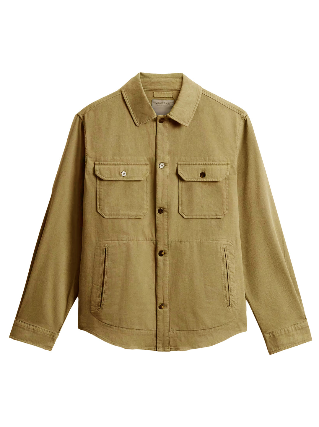 Woolrich Katoen-linnen Safari Overshirt – Bruin-68% katoen,30% linnen, 2% elastaan-HEREN SHIRTS-Bruin
