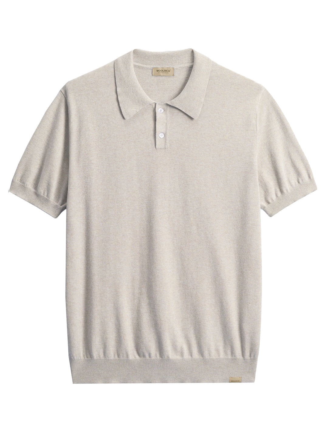 Woolrich Katoenen Gebreide Polo – Beige-100% katoen-HEREN POLO'S & T-SHIRTS-Beige