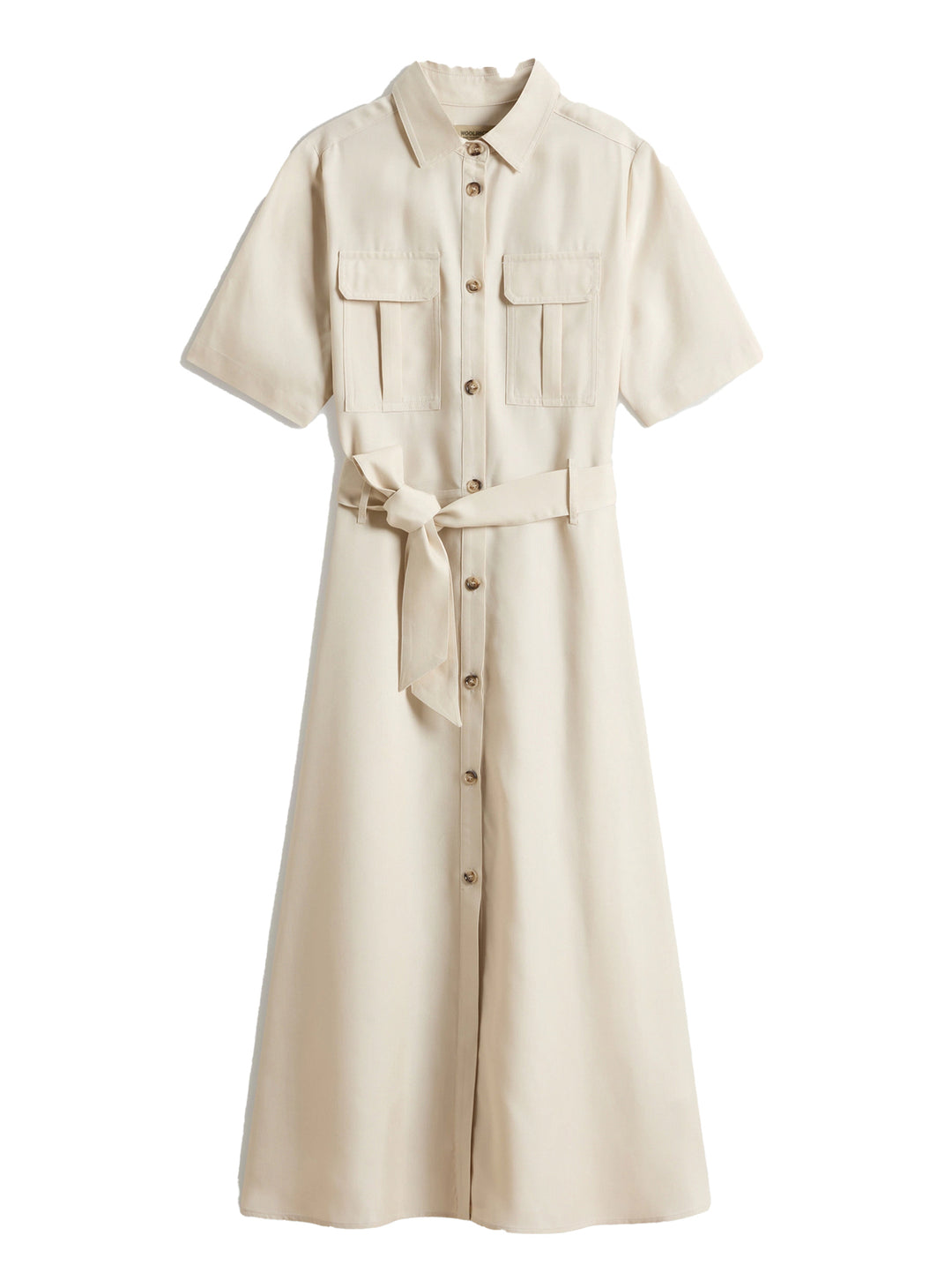 Woolrich lange jurk van Tencel-Buitenste: 100% Lyocell-DAMES JURKEN-Beige