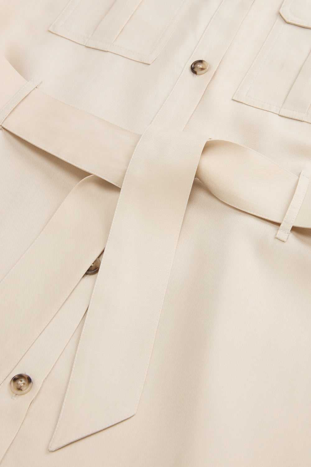 Woolrich lange jurk van Tencel-Buitenste: 100% Lyocell-DAMES JURKEN-Beige