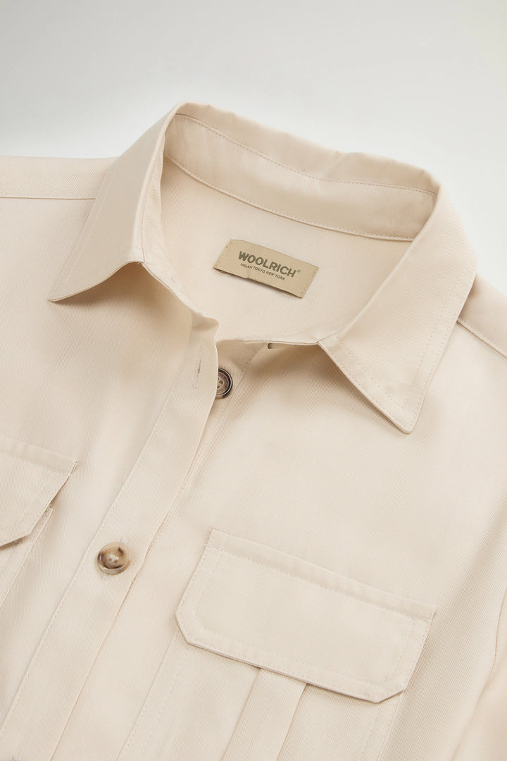 Woolrich lange jurk van Tencel-Buitenste: 100% Lyocell-DAMES JURKEN-Beige