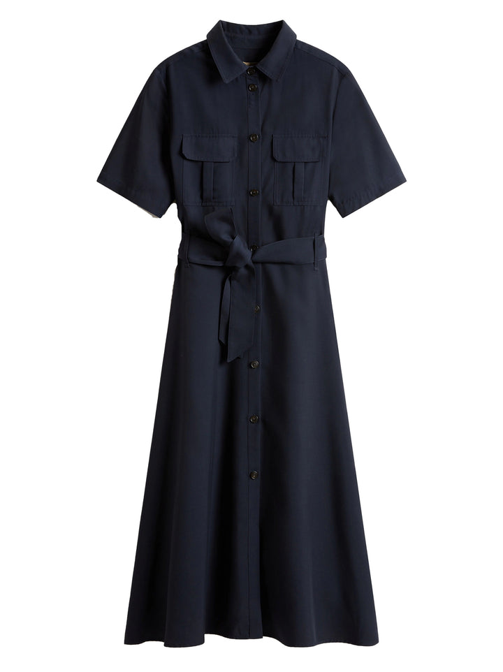 Woolrich lange jurk van Tencel-Buitenste: 100% Lyocell-DAMES JURKEN-Blauw