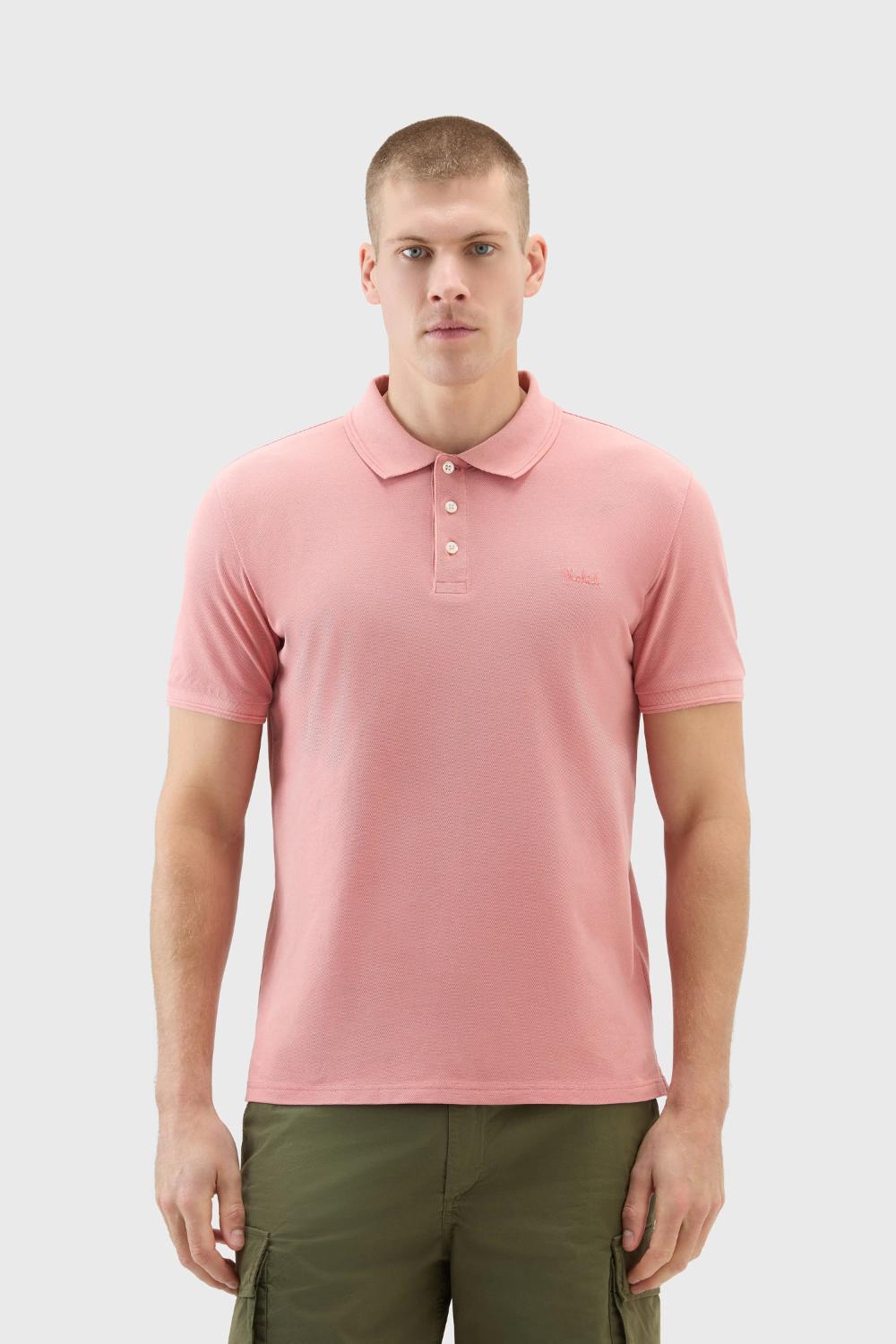 Woolrich MACKINACK polo-95% katoen, 5% elasthaan-HEREN POLO'S & T-SHIRTS-Roze
