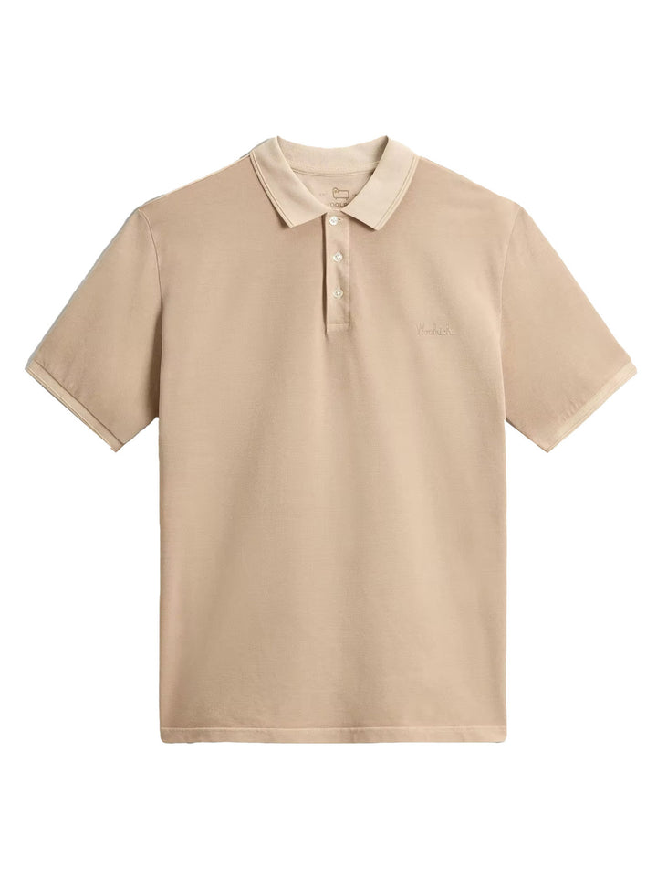Woolrich Mackinack Polo – Beige-95% katoen, 5% elastaan-HEREN POLO'S & T-SHIRTS-Beige