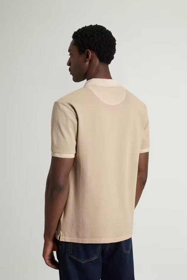 Woolrich Mackinack Polo – Beige-95% katoen, 5% elastaan-HEREN POLO'S & T-SHIRTS-Beige