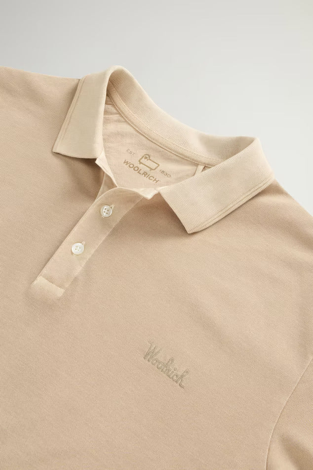 Woolrich Mackinack Polo – Beige-95% katoen, 5% elastaan-HEREN POLO'S & T-SHIRTS-Beige