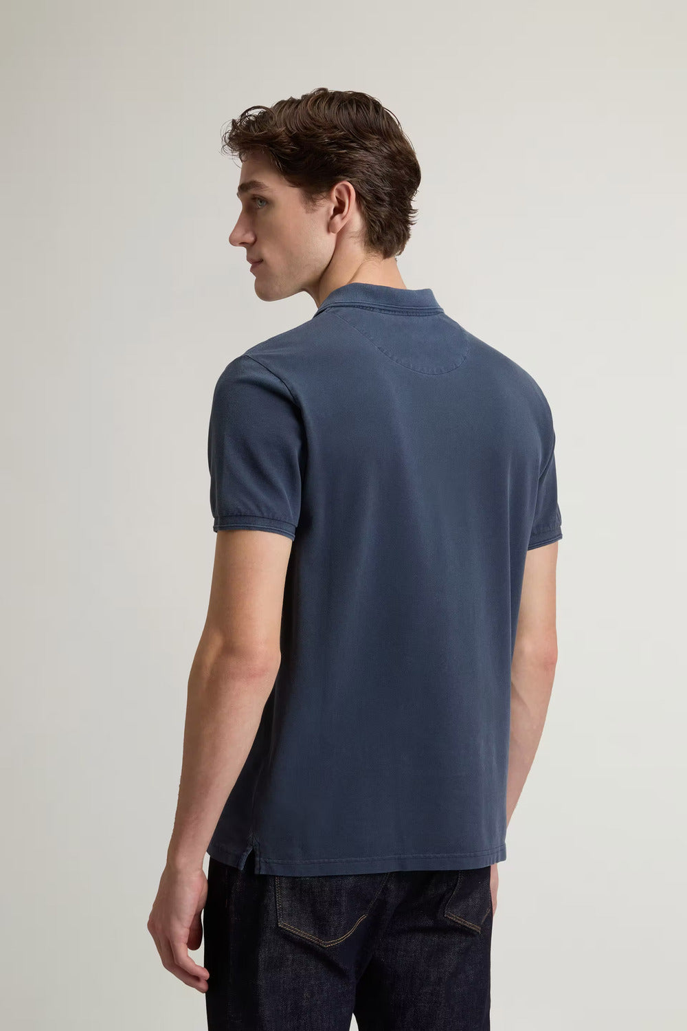 Woolrich Mackinack Polo – Blauw-95% katoen, 5% elastaan-HEREN POLO'S & T-SHIRTS-Blauw