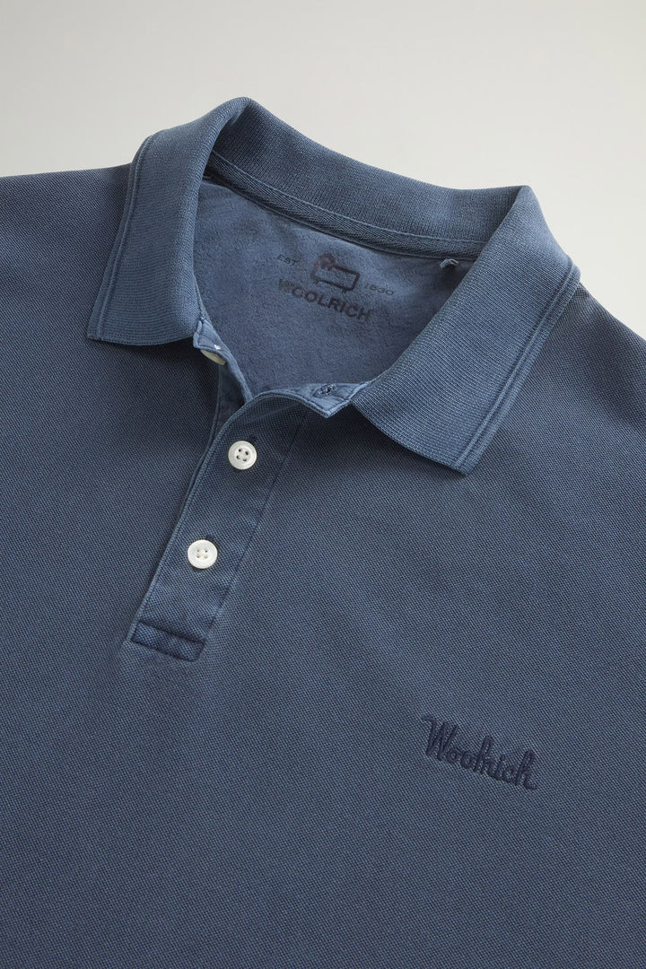 Woolrich Mackinack Polo – Blauw-95% katoen, 5% elastaan-HEREN POLO'S & T-SHIRTS-Blauw