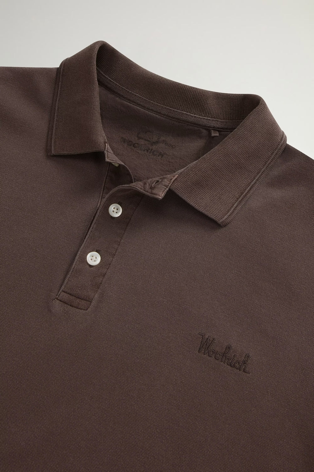 Woolrich Mackinack polo – Bruin-95% katoen, 5% elastaan-HEREN POLO'S & T-SHIRTS-Bruin