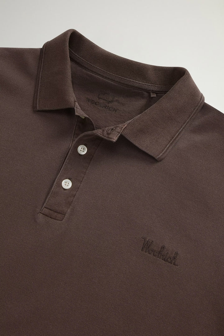 Woolrich Mackinack polo – Bruin-95% katoen, 5% elastaan-HEREN POLO'S & T-SHIRTS-Bruin