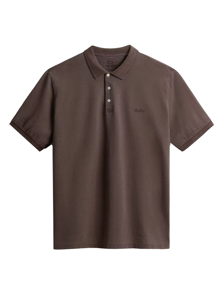 Woolrich Mackinack polo – Bruin-95% katoen, 5% elastaan-HEREN POLO'S & T-SHIRTS-Bruin