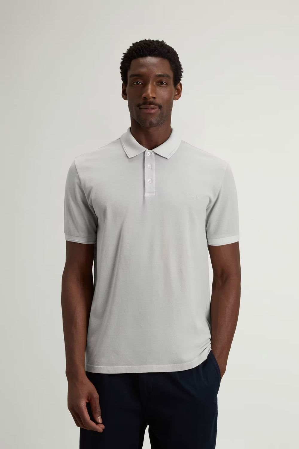 Woolrich Mackinack Polo – Grijs-95% katoen, 5% elastaan-HEREN POLO'S & T-SHIRTS-Grijs