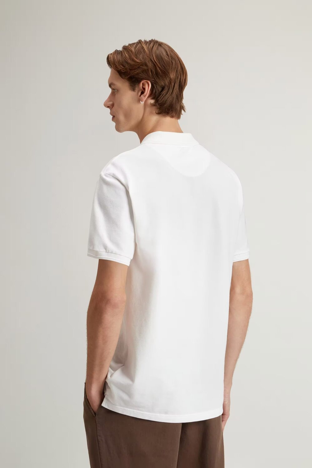 Woolrich Mackinack Polo – Wit-95% katoen, 5% elastaan-HEREN POLO'S & T-SHIRTS-Wit