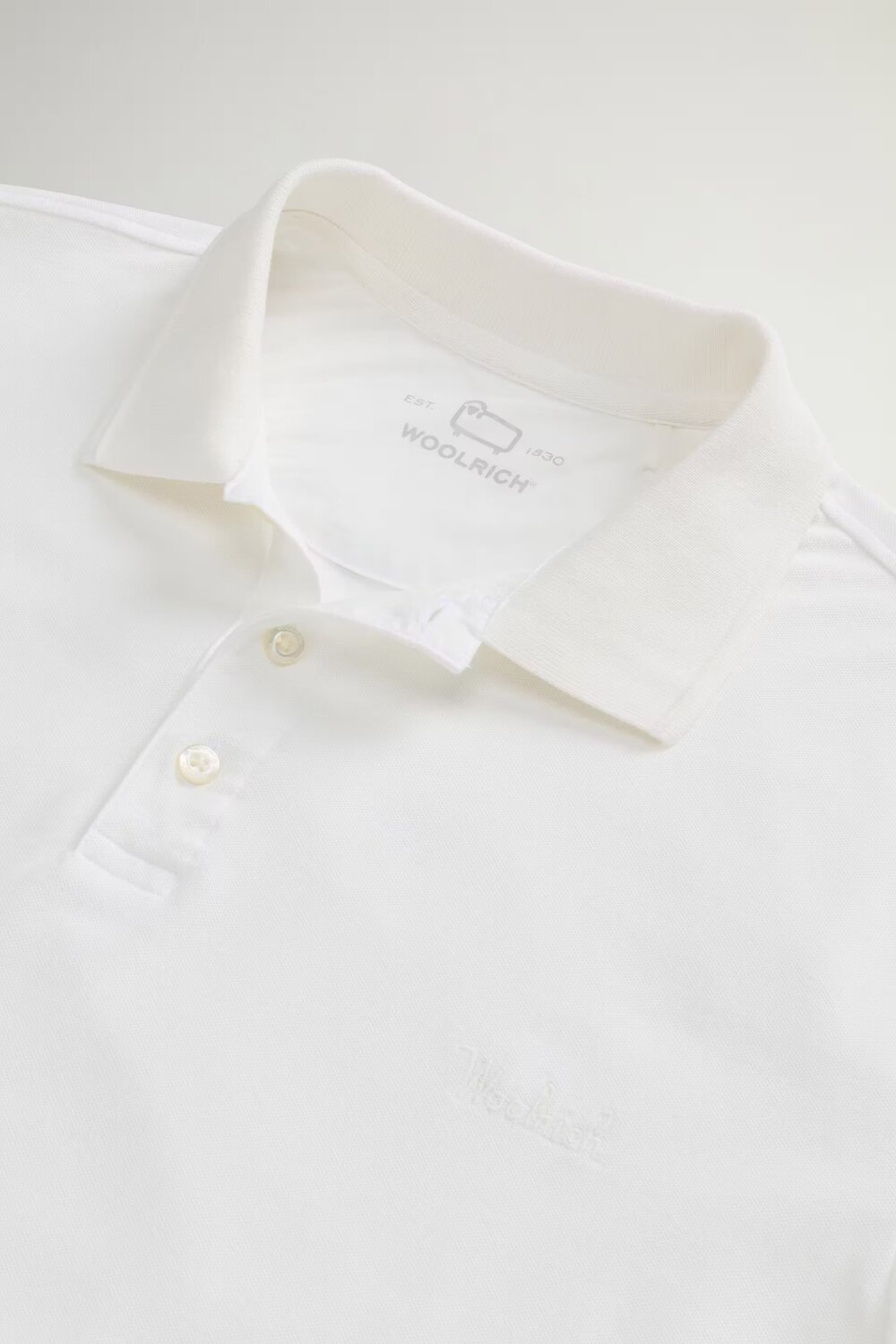 Woolrich Mackinack Polo – Wit-95% katoen, 5% elastaan-HEREN POLO'S & T-SHIRTS-Wit