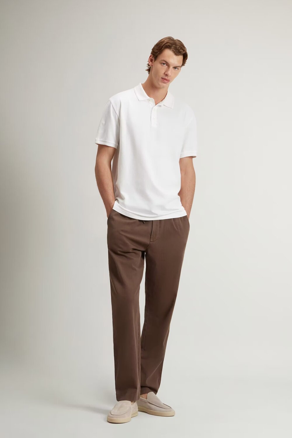 Woolrich Mackinack Polo – Wit-95% katoen, 5% elastaan-HEREN POLO'S & T-SHIRTS-Wit