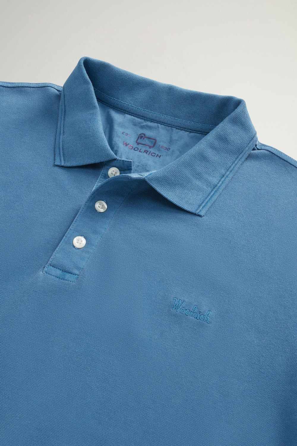 Woolrich mackinack poloshirt-Buitenste: 95% Katoen, 5% Elastane / 100% Katoen-HEREN POLO'S & T-SHIRTS-Blauw