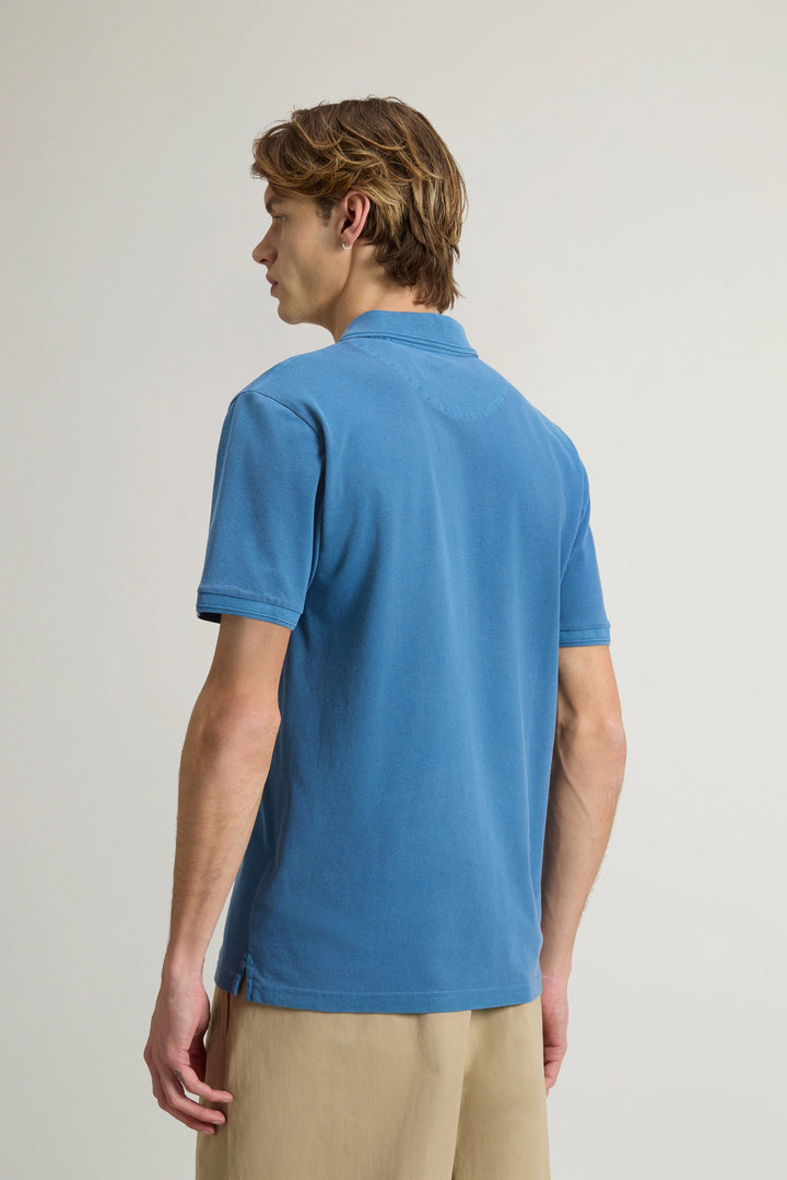 Woolrich mackinack poloshirt-Buitenste: 95% Katoen, 5% Elastane / 100% Katoen-HEREN POLO'S & T-SHIRTS-Blauw