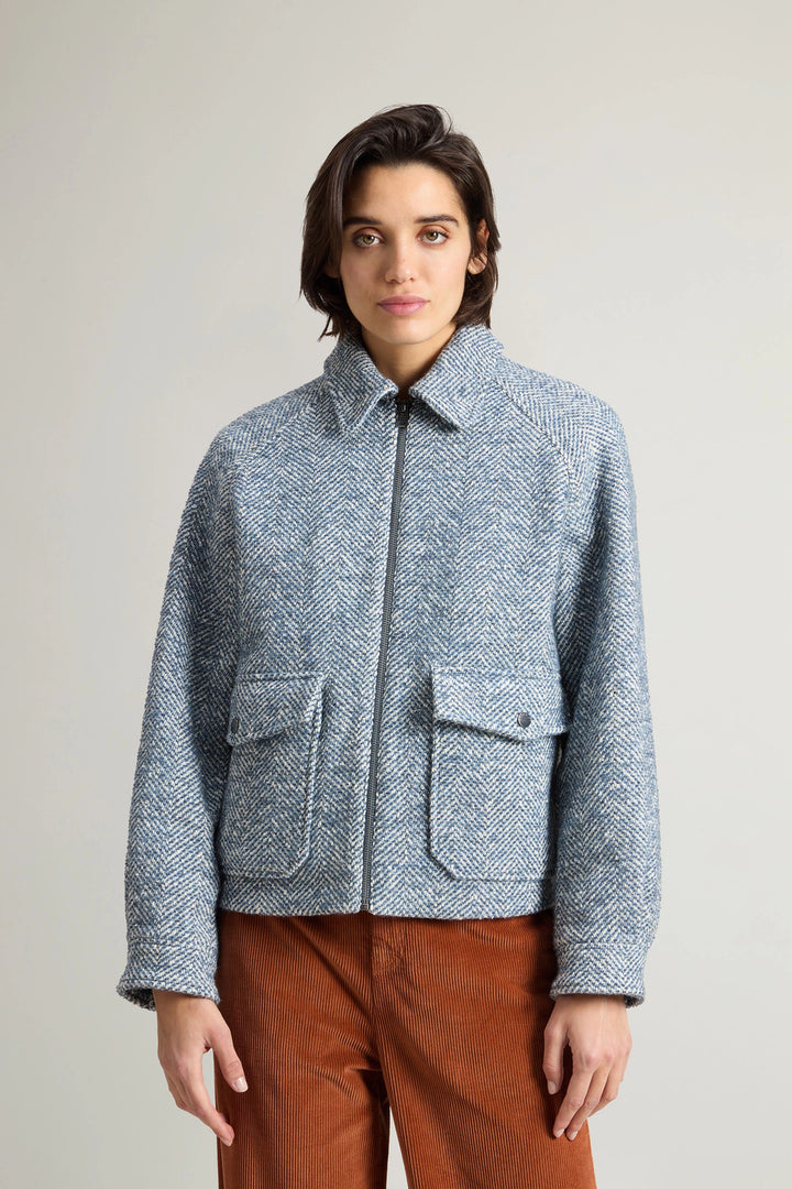 Woolrich overhemdjack van wolmix-Buitenste: 33% Acryl, 30% Wol, 25% Polyester, 7% Katoen, 5% Zijde<br /><br />Binnen: 67%