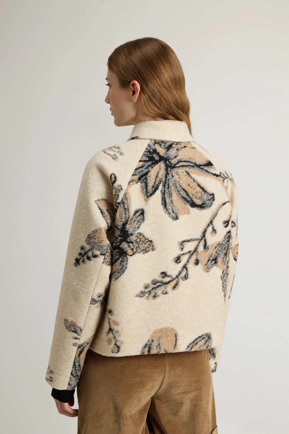 Woolrich Overshirt – Beige-80% polyester, 20% wol-DAMES TRUIEN & VESTEN-Beige