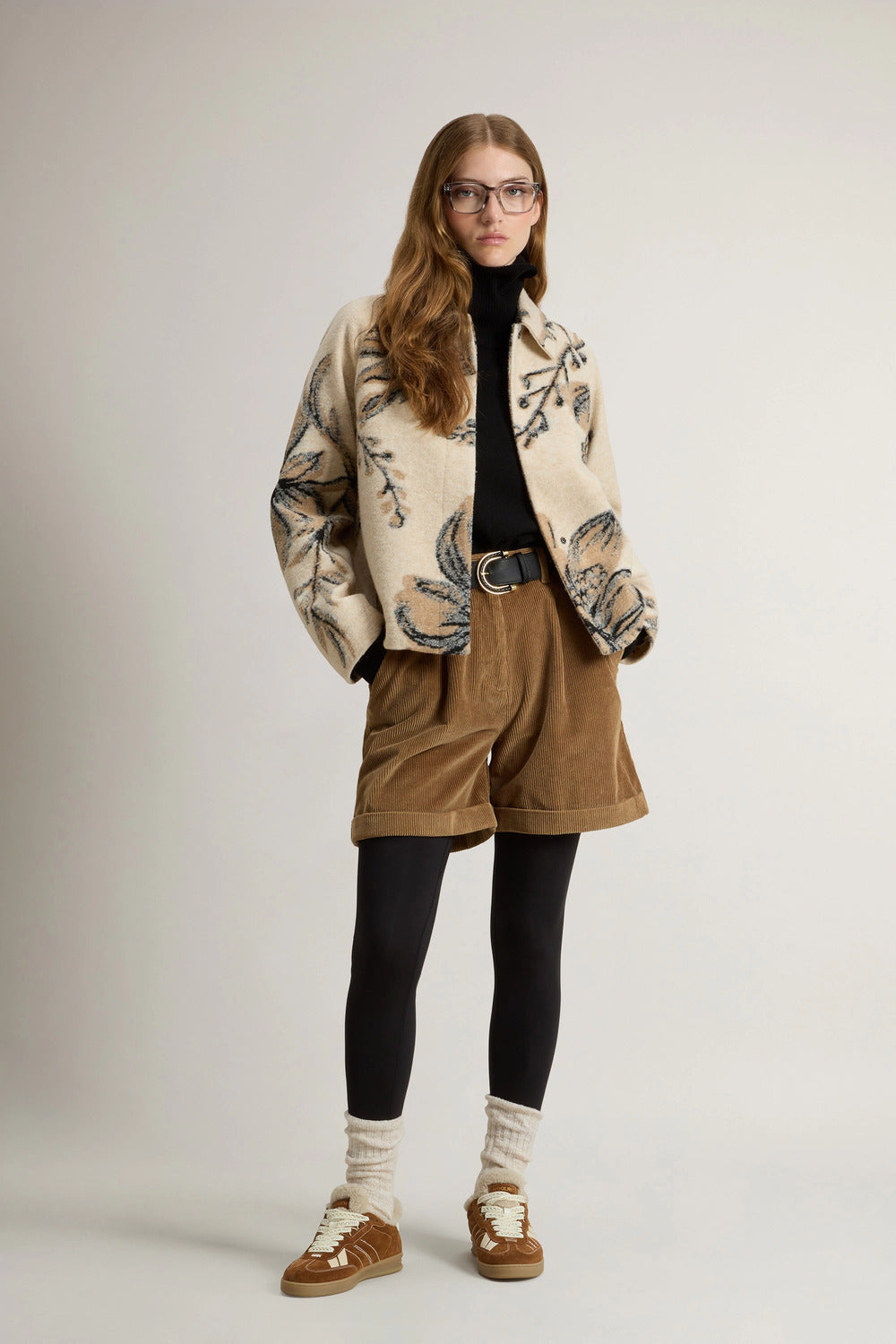 Woolrich Overshirt – Beige-80% polyester, 20% wol-DAMES TRUIEN & VESTEN-Beige