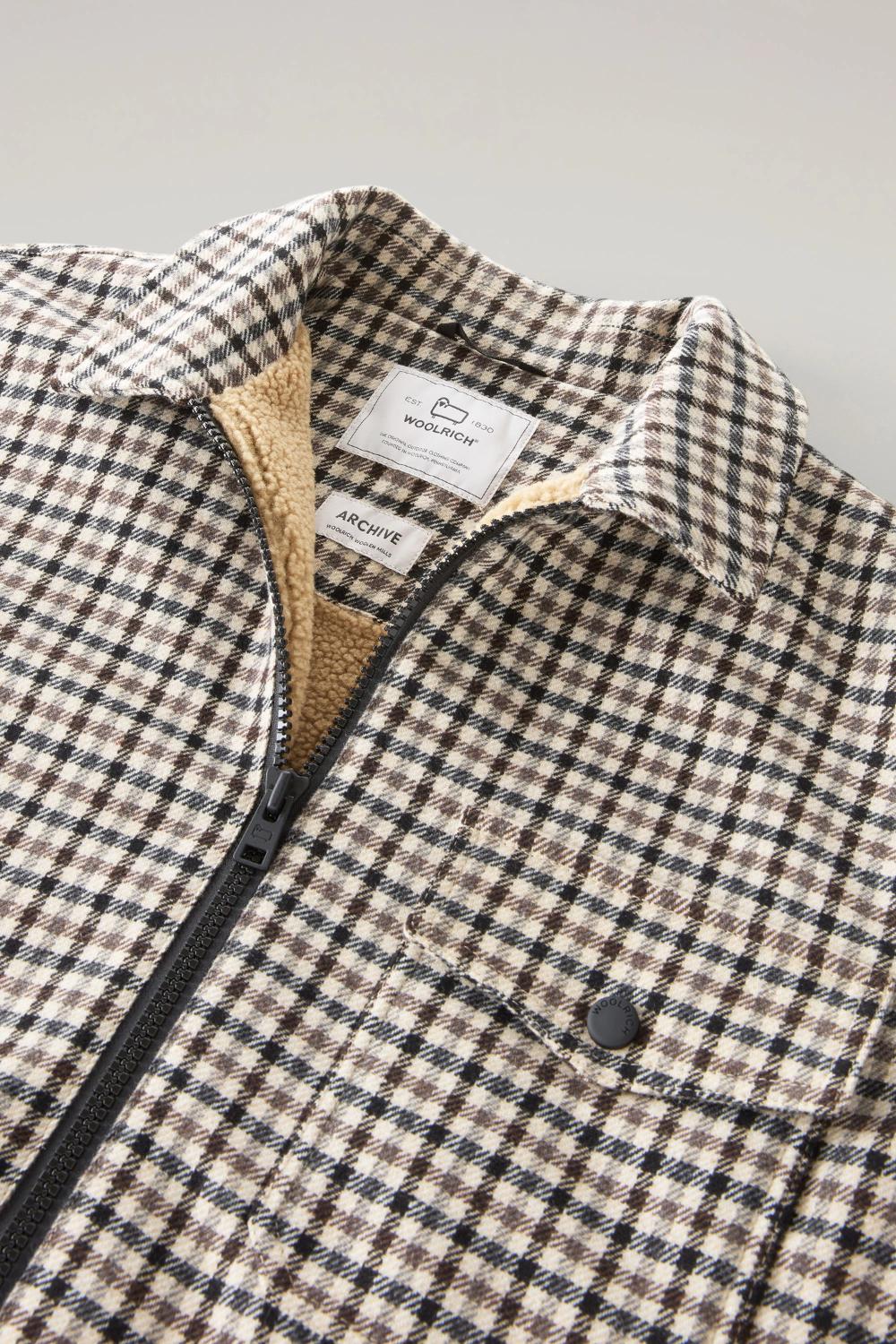 Woolrich overshirt met voering-60% wol, 35% polyester, 5% polyamide-HEREN SHIRTS-Bruin